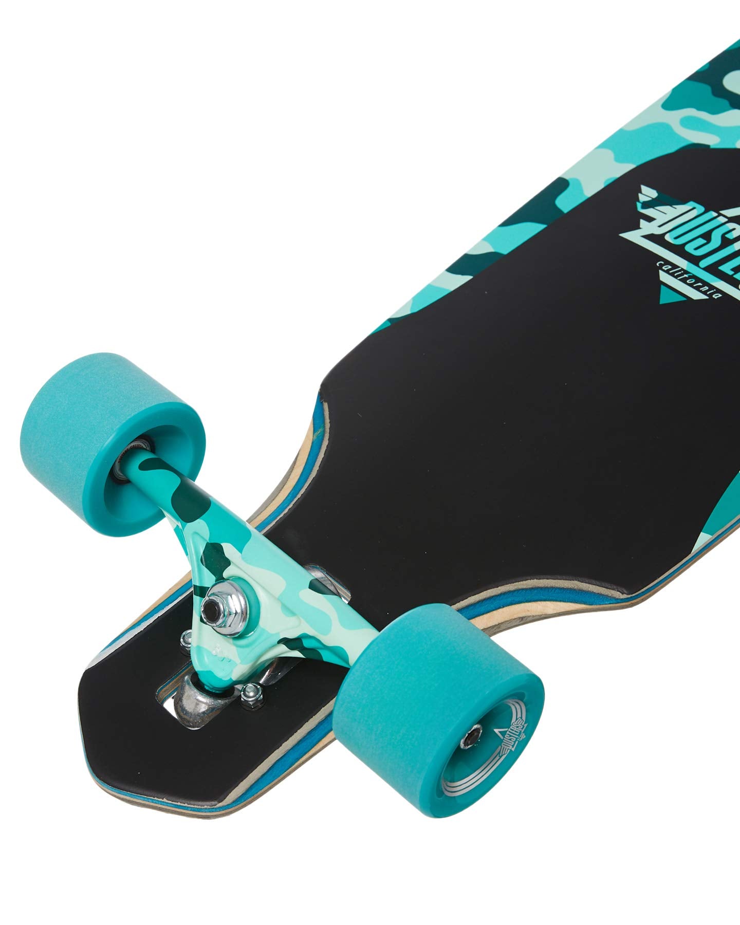 Dusters California Channel Dragonfly Teal Camo Longboard Complete - 9" x 34"