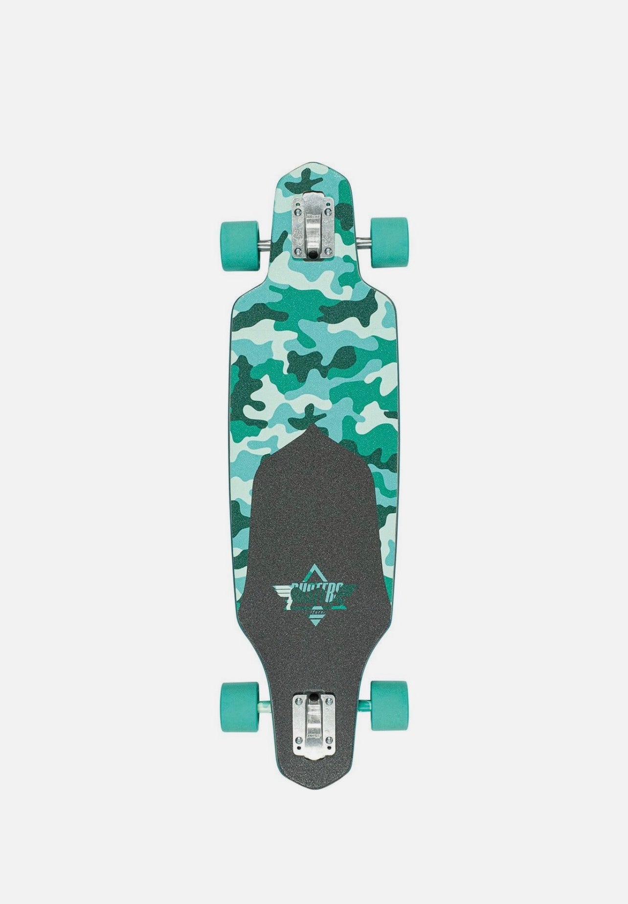 Dusters California Channel Dragonfly Teal Camo Longboard Complete - 9" x 34"