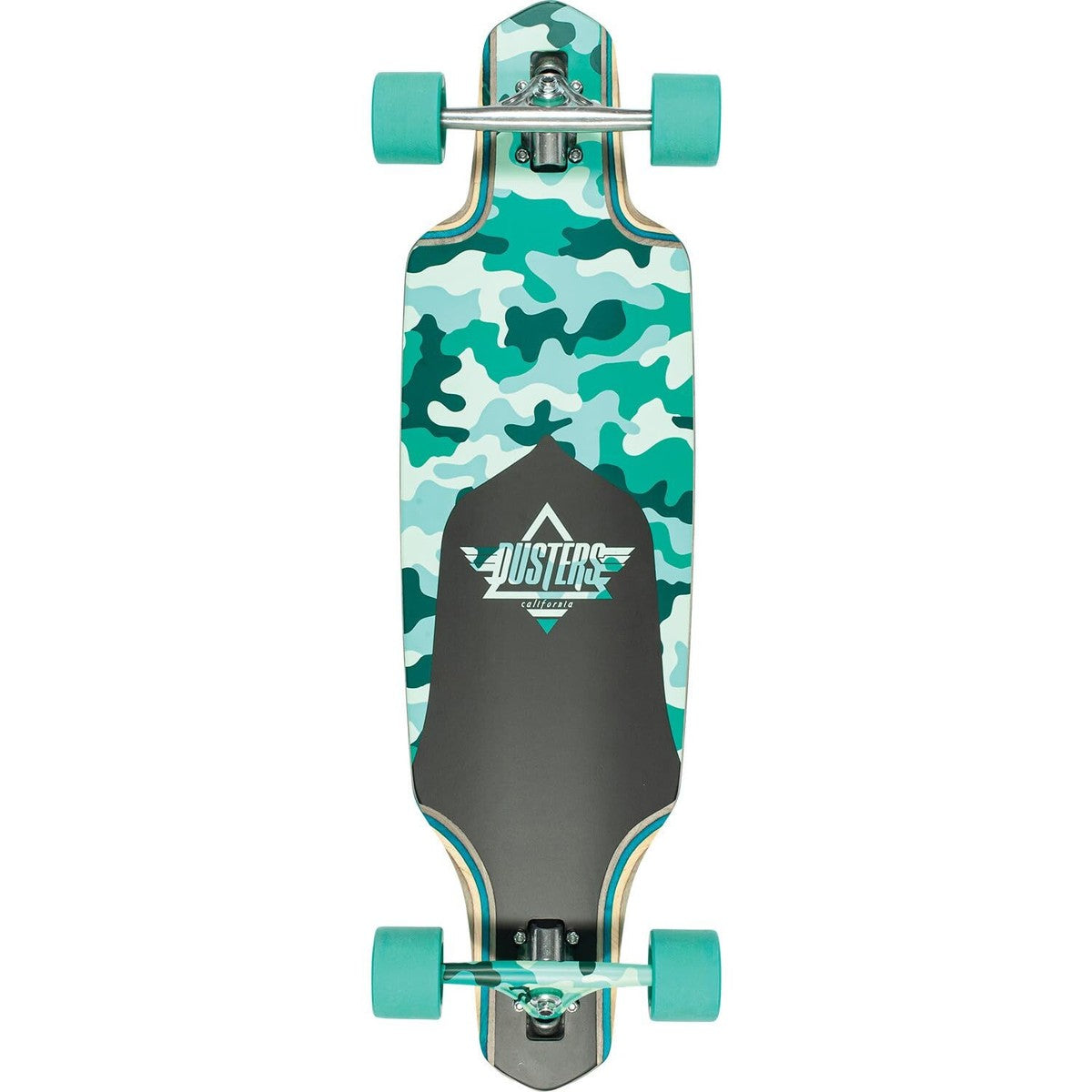 Dusters California Channel Dragonfly Teal Camo Longboard Complete - 9" x 34"